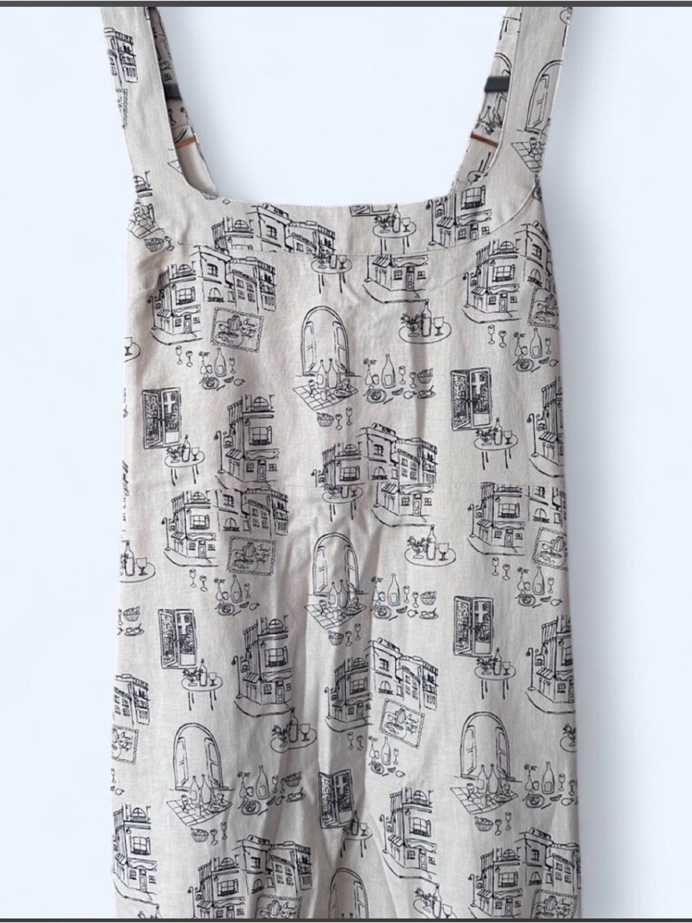 Abercrombie & Fitch Beige Printed Linen-Blend Mini Dress